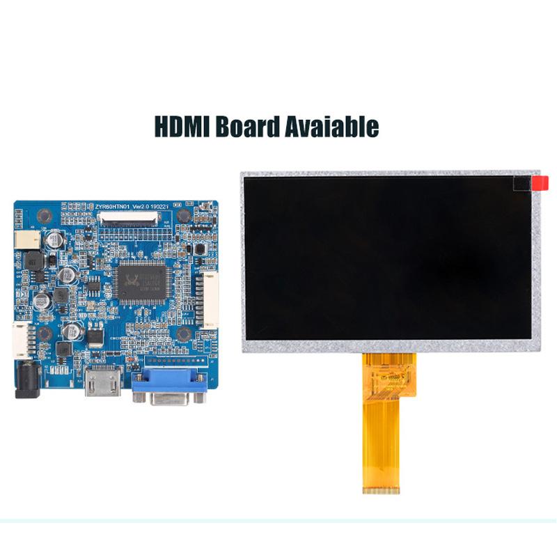 LVDS Interface 7 Inch 1024x600 Resolution LCD Display